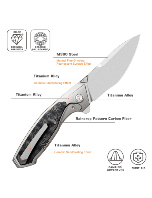 Remette RTKF4 RT-Kingfisher - Couteau Titane M390 Premium