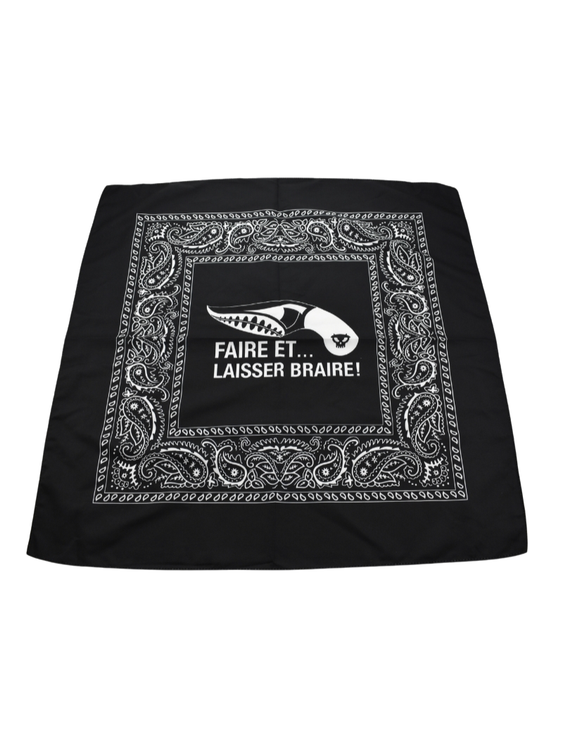 Fred Perrin FPBN Black Bandana | 55x55 EDC Outdoor Accessory