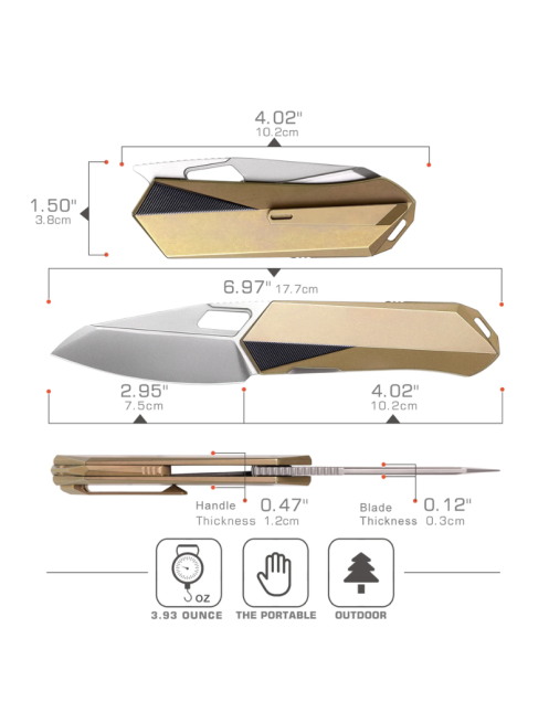 Remette RT-Woodpecker RTWP-G Folding Knife M390 Titanium