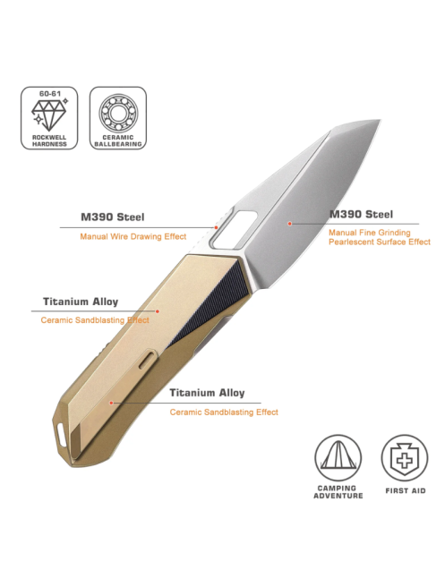 Couteau pliant Remette RT-Woodpecker RTWP-G M390 Titane