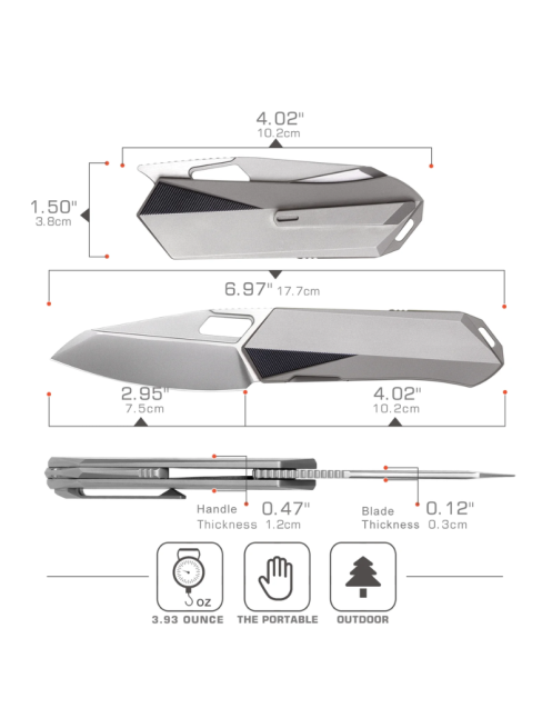 Remette RT-Woodpecker RTWP-T Folding Knife M390 Titanium