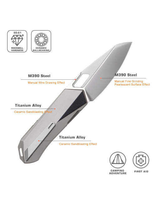Remette RT-Woodpecker RTWP-T Folding Knife M390 Titanium