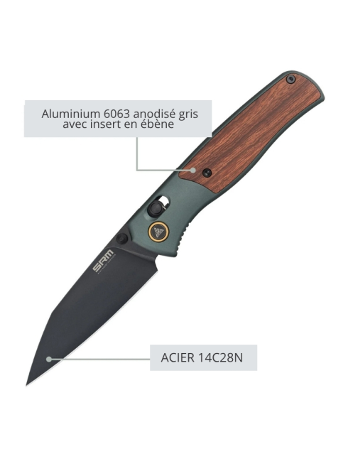 Couteau pliant SRM 259L-AG Medal | Wharncliffe 14C28N Aluminium