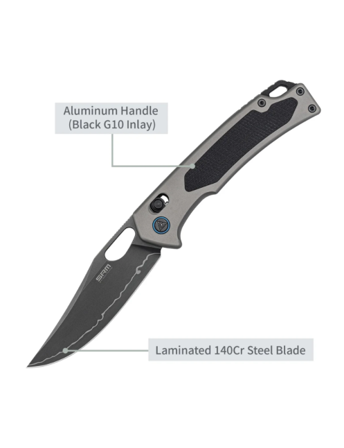 SRM 9203-AK2 Retriever Folding Knife | Hunting EDC 140Cr