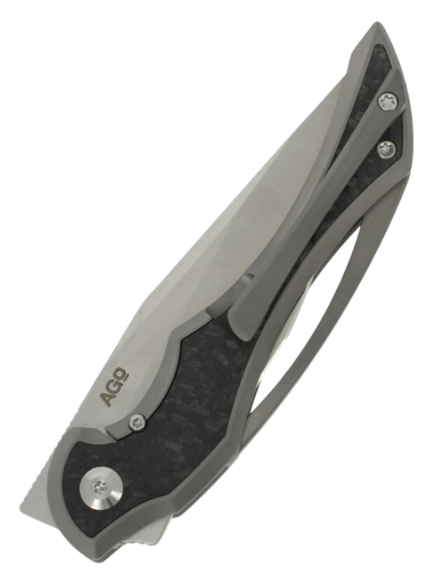 AGO BALDR2 Folding Knife Titanium Carbon | CPM-154CM EDC Knife