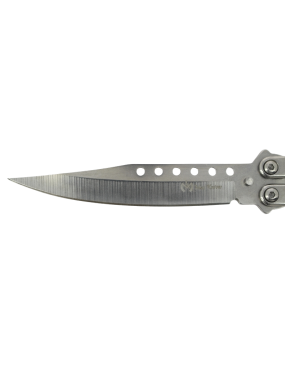 MAXKNIVES P58S Couteau papillon silver | Balisong Clip Point acier