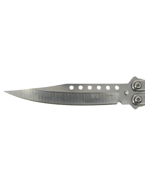MAXKNIVES P58S Couteau papillon silver | Balisong Clip Point acier