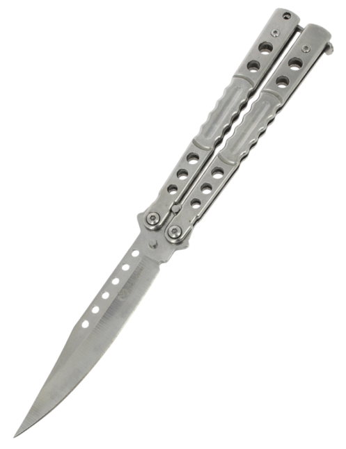 MAXKNIVES P58S Couteau papillon silver | Balisong Clip Point acier MAXKNIVES P58S Couteau papillon silver | Balisong Clip Point acier