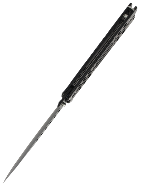 MAXKNIVES P58B Couteau papillon noir | Balisong Clip Point acier