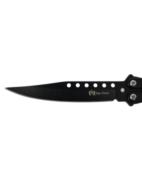 MAXKNIVES P58B Couteau papillon noir | Balisong Clip Point acier