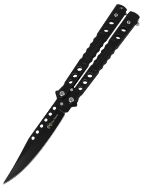 MAXKNIVES P58B Couteau papillon noir | Balisong Clip Point acier