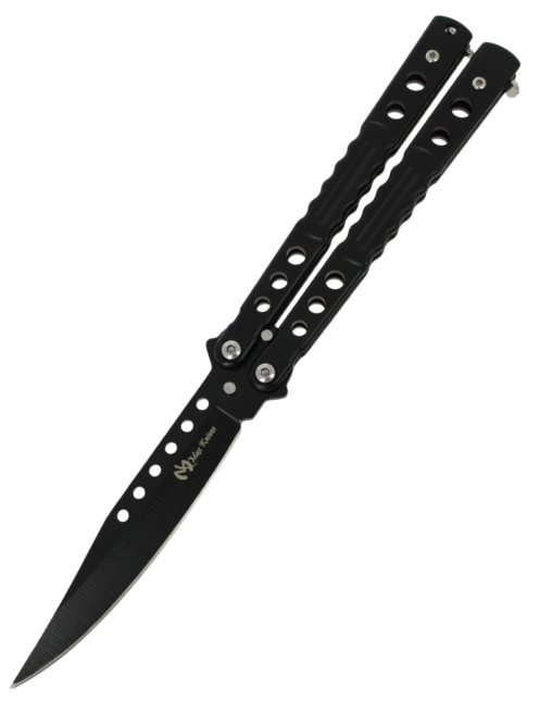 MAXKNIVES P58B Couteau papillon noir | Balisong Clip Point acier