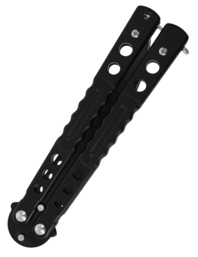 MAXKNIVES P58B Couteau papillon noir | Balisong Clip Point acier