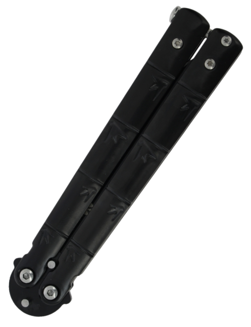 MAXKNIVES P61B Couteau papillon noir | Balisong acier robuste