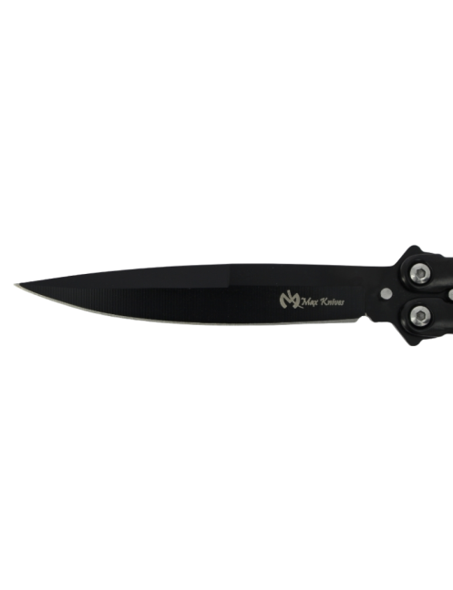 MAXKNIVES P61B Couteau papillon noir | Balisong acier robuste