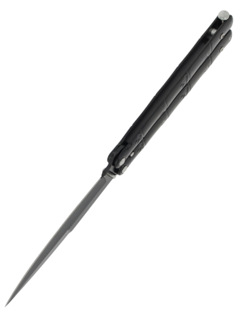 MAXKNIVES P61B Couteau papillon noir | Balisong acier robuste