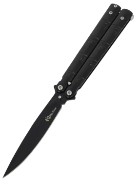 MAXKNIVES P61B Couteau papillon noir | Balisong acier robuste
