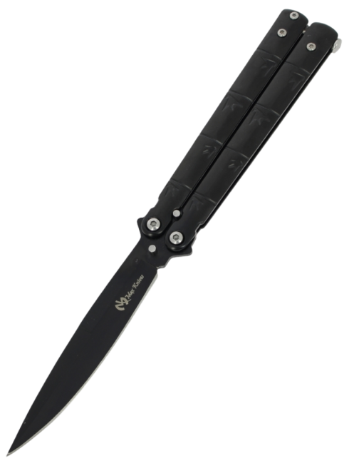 MAXKNIVES P61B Couteau papillon noir | Balisong acier robuste MAXKNIVES P61B Couteau papillon noir | Balisong acier robuste