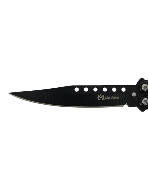 MAXKNIVES P60B Couteau papillon noir | Balisong clip point