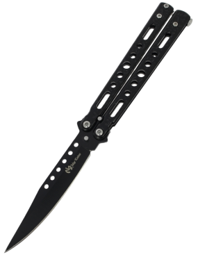 MAXKNIVES P60B Couteau papillon noir | Balisong clip point