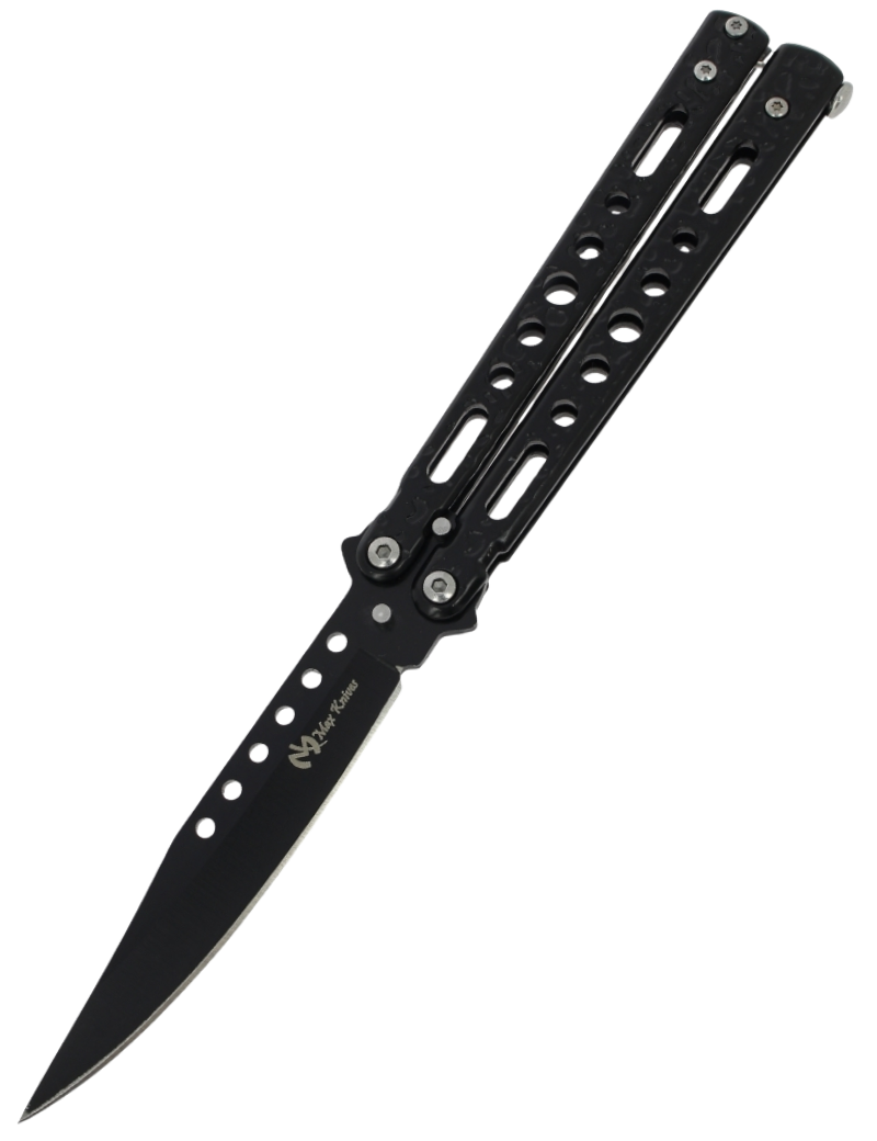MAXKNIVES P60B Couteau papillon noir | Balisong clip point