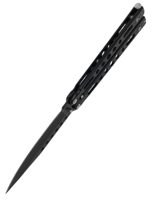 MAXKNIVES P60B Couteau papillon noir | Balisong clip point