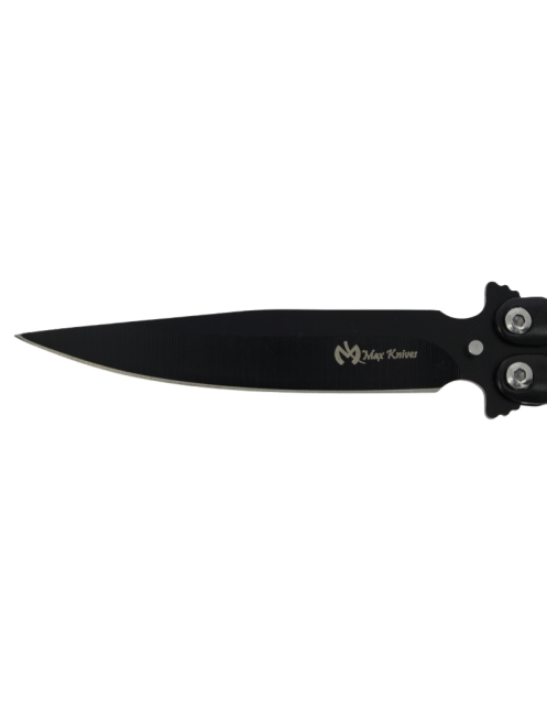 MAXKNIVES P59B Couteau papillon noir | Balisong acier robuste