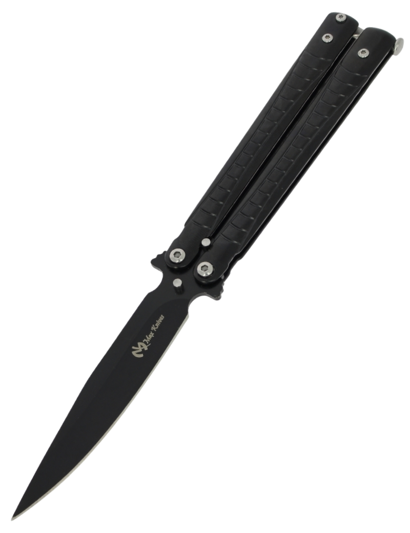 MAXKNIVES P59B Couteau papillon noir | Balisong acier robuste