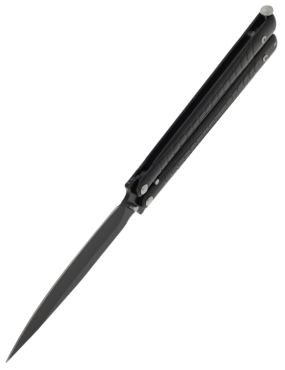 MAXKNIVES P59B Couteau papillon noir | Balisong acier robuste