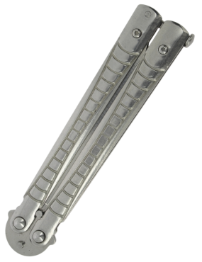 MAXKNIVES P59S Couteau papillon acier | Balisong robuste silver