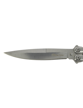 MAXKNIVES P59S Couteau papillon acier | Balisong robuste silver