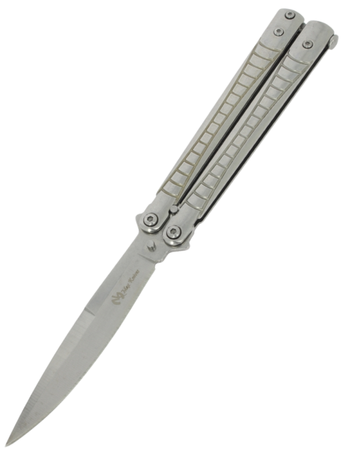 MAXKNIVES P59S Couteau papillon acier | Balisong robuste silver MAXKNIVES P59S Couteau papillon acier | Balisong robuste silver