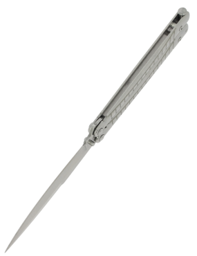 MAXKNIVES P59S Couteau papillon acier | Balisong robuste silver