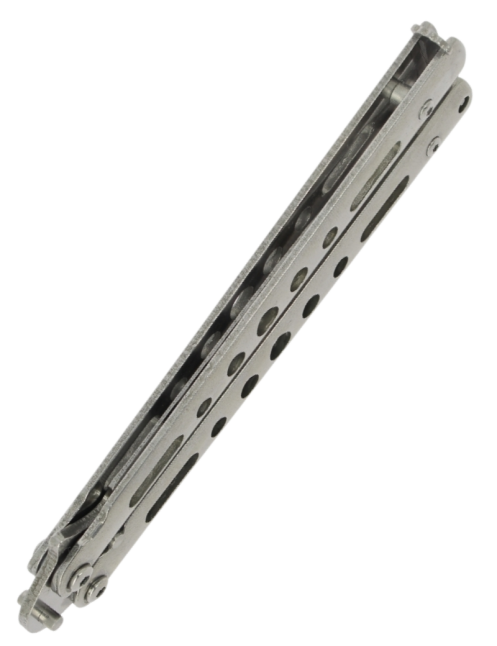 MAXKNIVES P57ES Couteau papillon acier | Balisong silver
