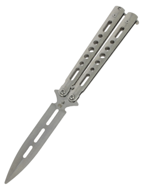 MAXKNIVES P57ES Couteau papillon acier | Balisong silver