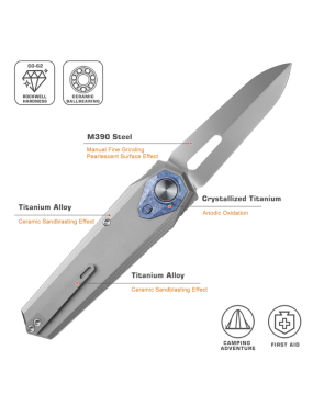 REMETTE RT-Infinite Power Folding Knife M390 | Titanium EDC