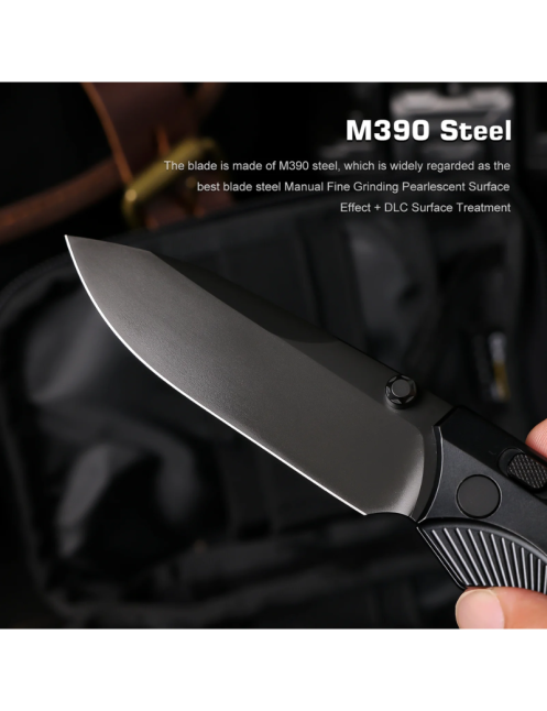 REMETTE WD107-TNC Couteau pliant M390 | Titane carbone EDC