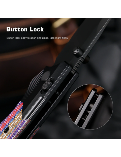 REMETTE WD107-TNC Couteau pliant M390 | Titane carbone EDC