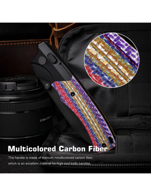 REMETTE WD107-TNC Couteau pliant M390 | Titane carbone EDC