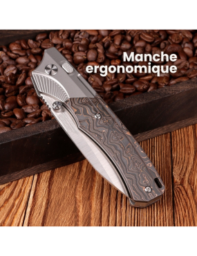REMETTE WD107-TB Folding Knife M390 | Titanium Carbon EDC