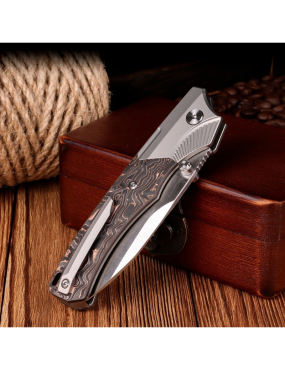 REMETTE WD107-TB Couteau pliant M390 | Titane carbone EDC