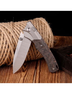 REMETTE WD107-TB Couteau pliant M390 | Titane carbone EDC