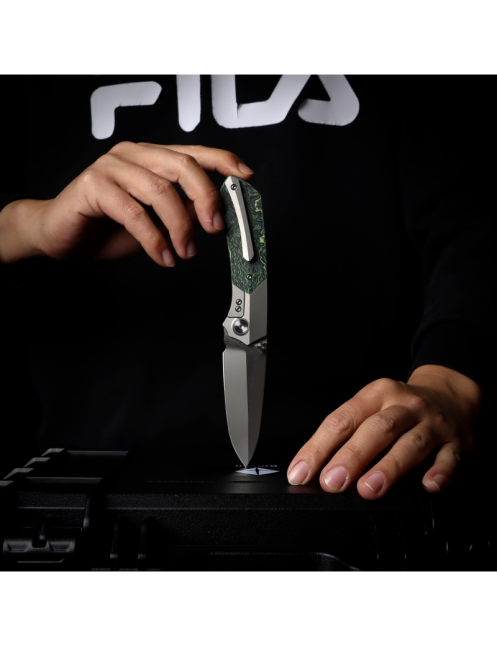 REMETTE RT-Meteor Couteau pliant M390 | Titane & carbone EDC