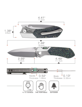 REMETTE RT-Meteor Couteau pliant M390 | Titane & carbone EDC