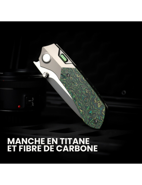 REMETTE RT-Meteor Couteau pliant M390 | Titane & carbone EDC