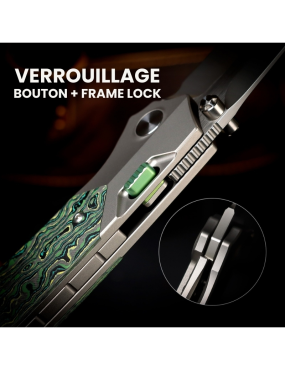 REMETTE RT-Meteor Couteau pliant M390 | Titane & carbone EDC