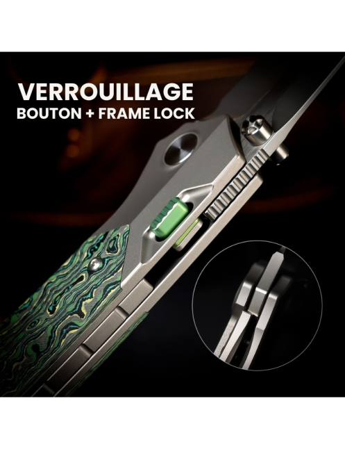 REMETTE RT-Meteor Couteau pliant M390 | Titane & carbone EDC