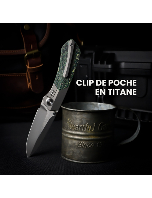 REMETTE RT-Meteor Couteau pliant M390 | Titane & carbone EDC