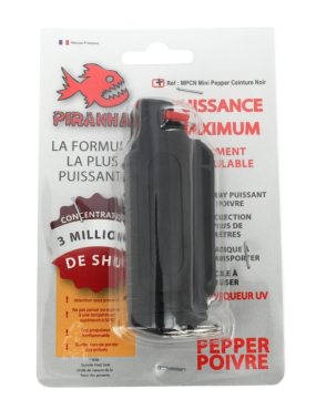 PIRANHA MPCN Mini Spray Poivre 10ml | Défense compacte 3M