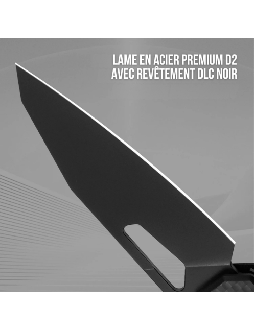 TACRAY TARCUS BLACK Couteau pliant D2 | EDC outdoor léger